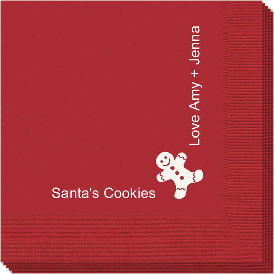 Corner Text with Gingerbread Man Design Napkins